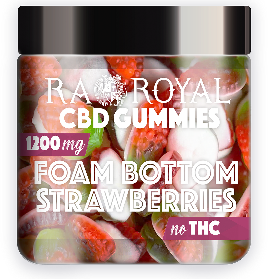 R.A. Royal Foam Bottom Strawberries 1200MG CBD Gummies