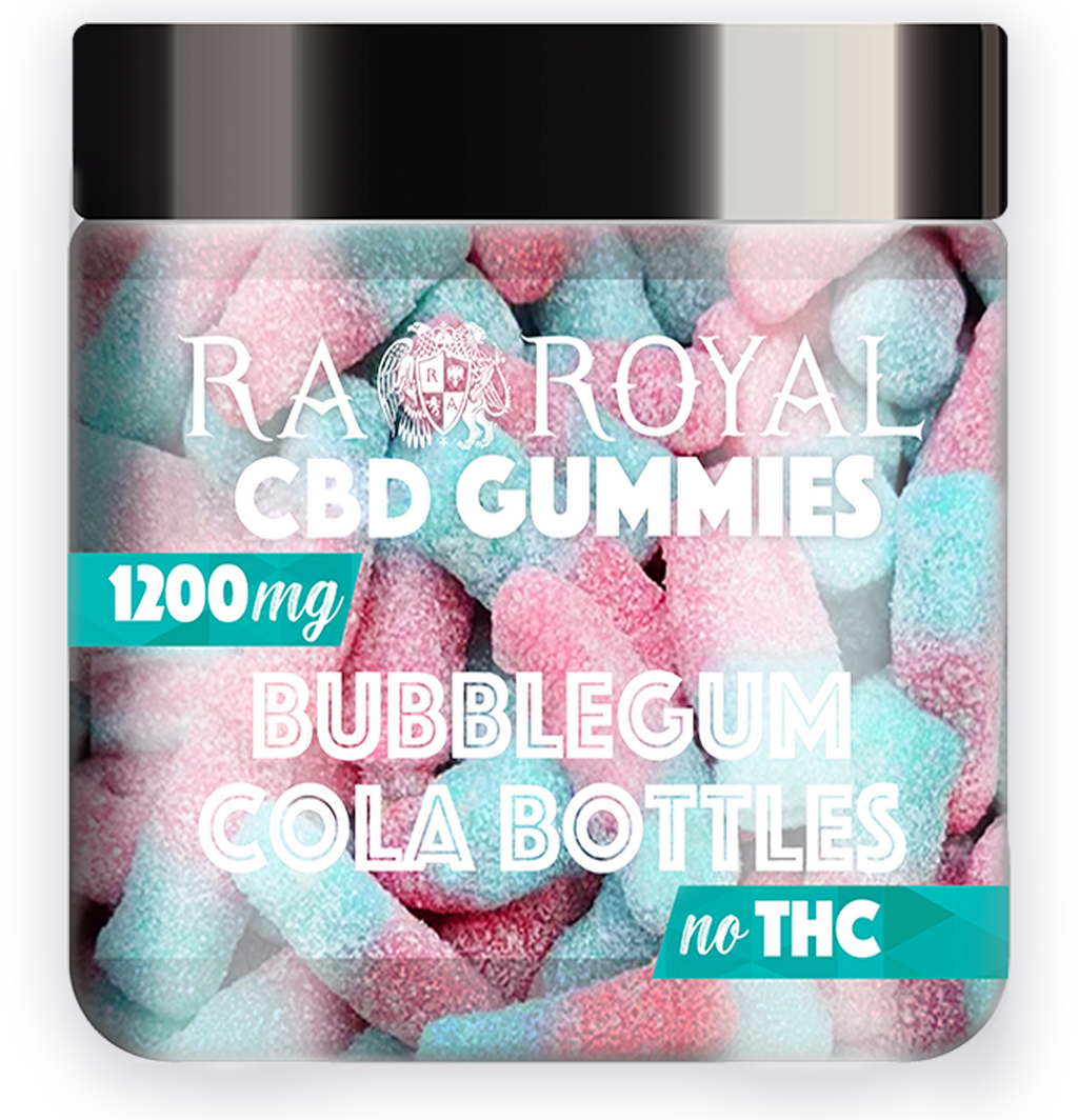 RA Royal Bubblegum Cola Bottles 1200MG CBD Gummies