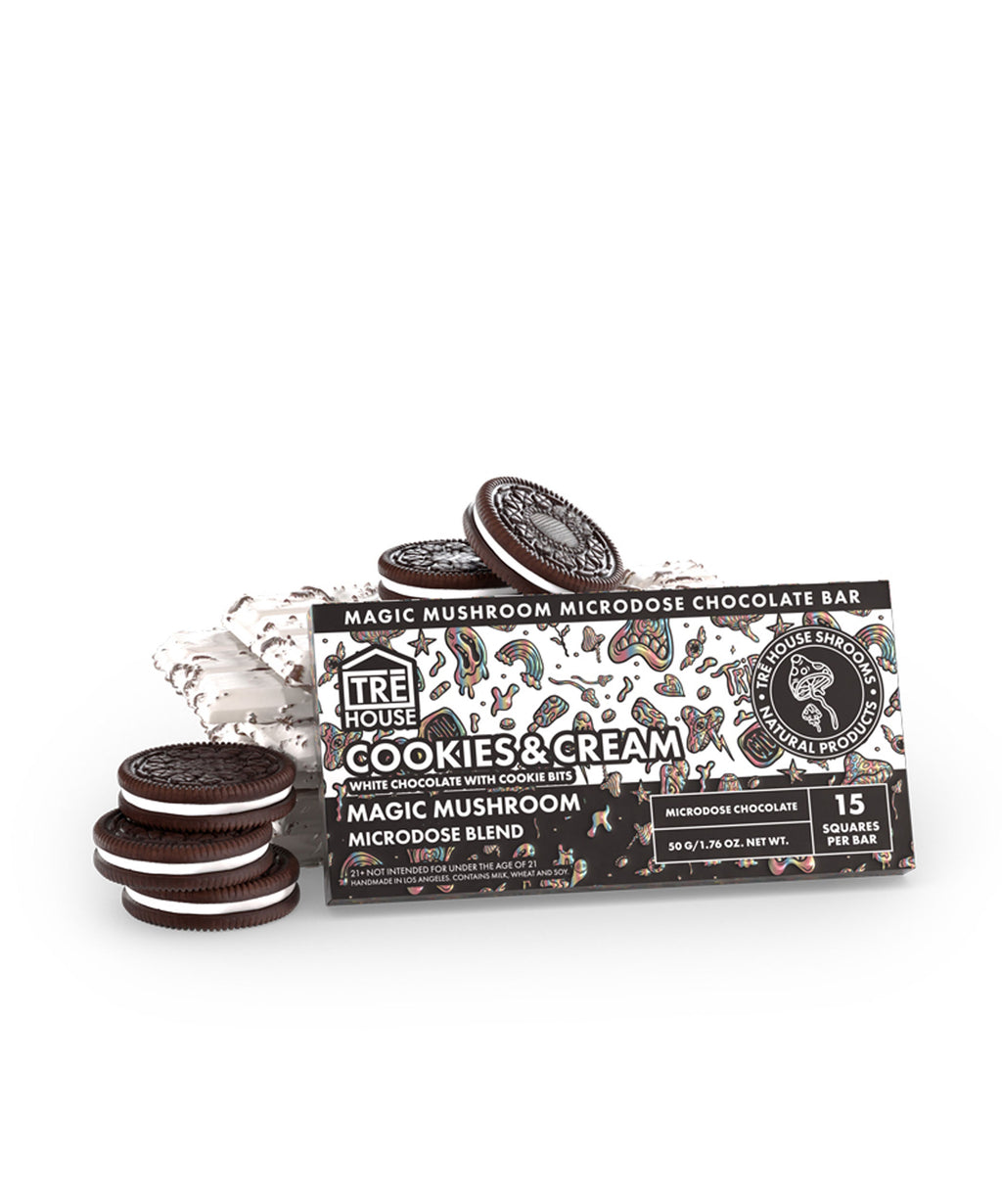 Tre House Magic Mushroom Microdose Blend Chocolate Bar Cookies & Cream