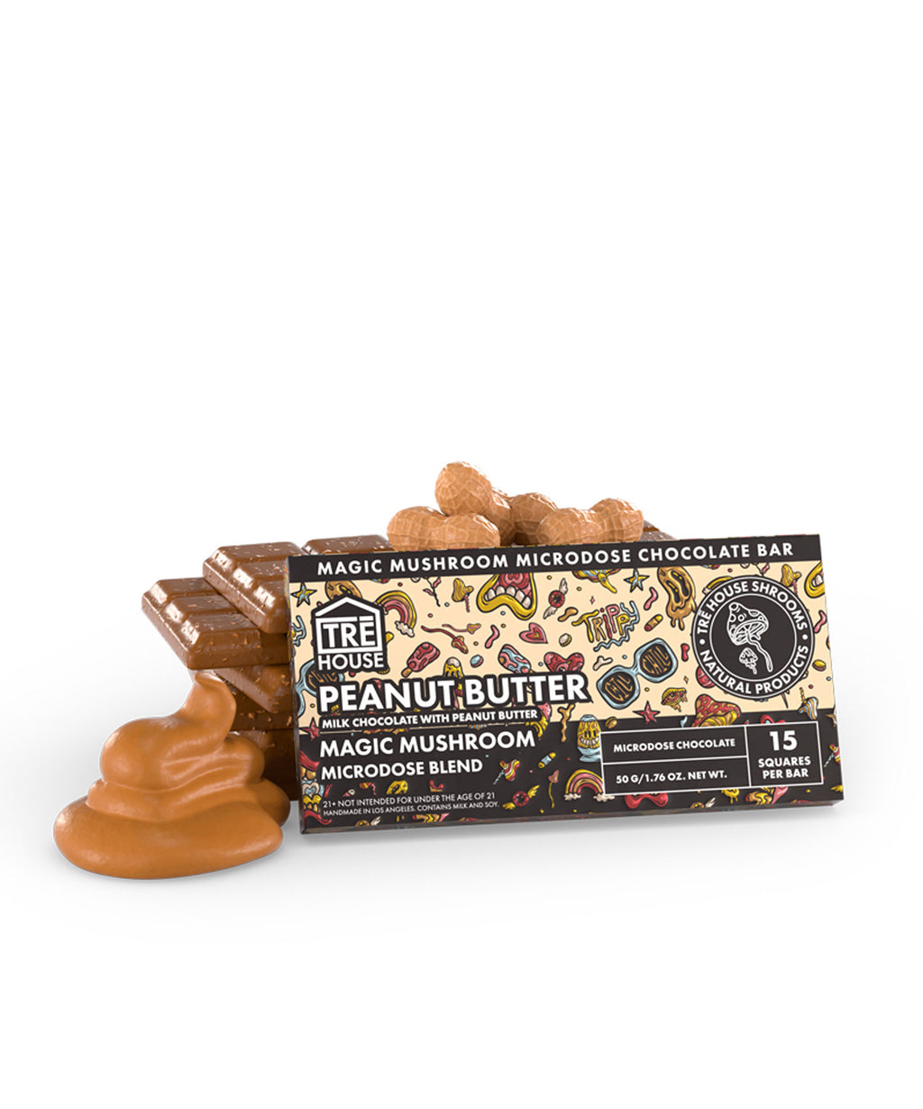 Tre House Magic Mushroom Microdose Blend Chocolate Bar Peanut Butter