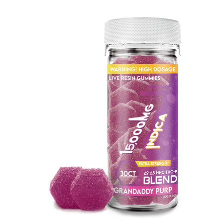 Ra Royal Grandaddy Purp Indica Live Resin Blend Gummies 15,000MG