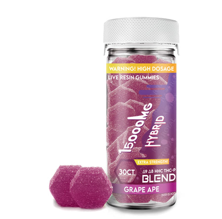 Ra Royal Grape Ape Hybrid Live Resin Blend Gummies 15,000MG