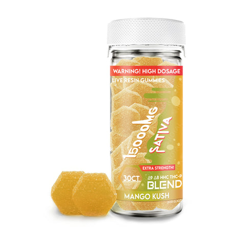 Ra Royal Mango Kush Sativa Live Resin Blend Gummies 15,000MG