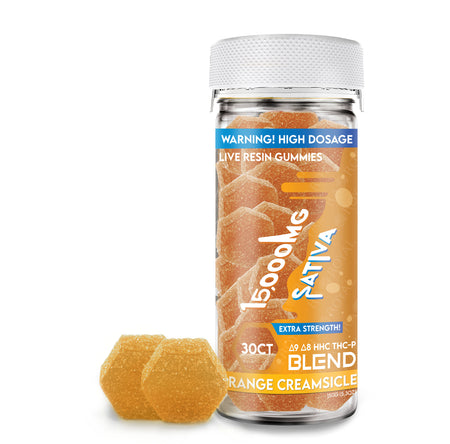 Ra Royal Orange Creamsicle Sativa Live Resin Blend Gummies 15,000MG