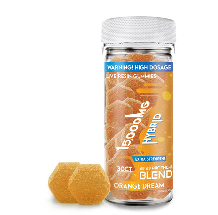 Ra Royal Orange Dream Hybrid Live Resin Blend Gummies 15,000MG