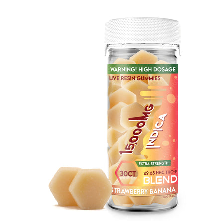 Ra Royal Strawberry Banana Indica Live Resin Blend Gummies 15,000MG