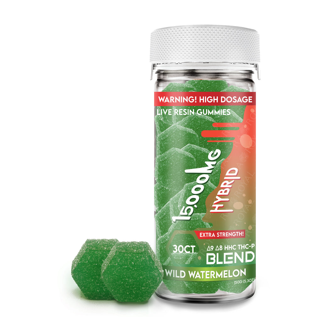 Ra Royal Wild Watermelon Hybrid Live Resin Blend Gummies 15,000MG