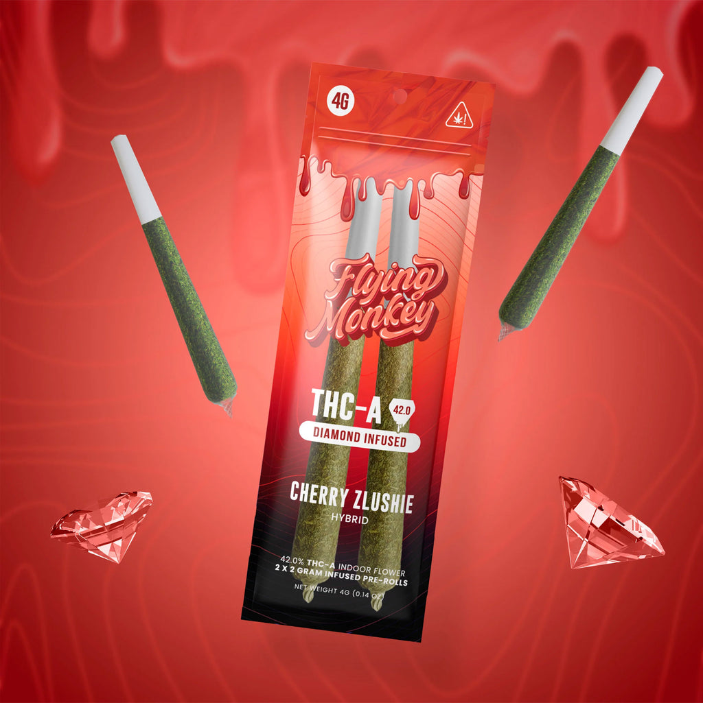 Flying Monkey 42% THCa 2x2G Prerolls Cherry Zlushie