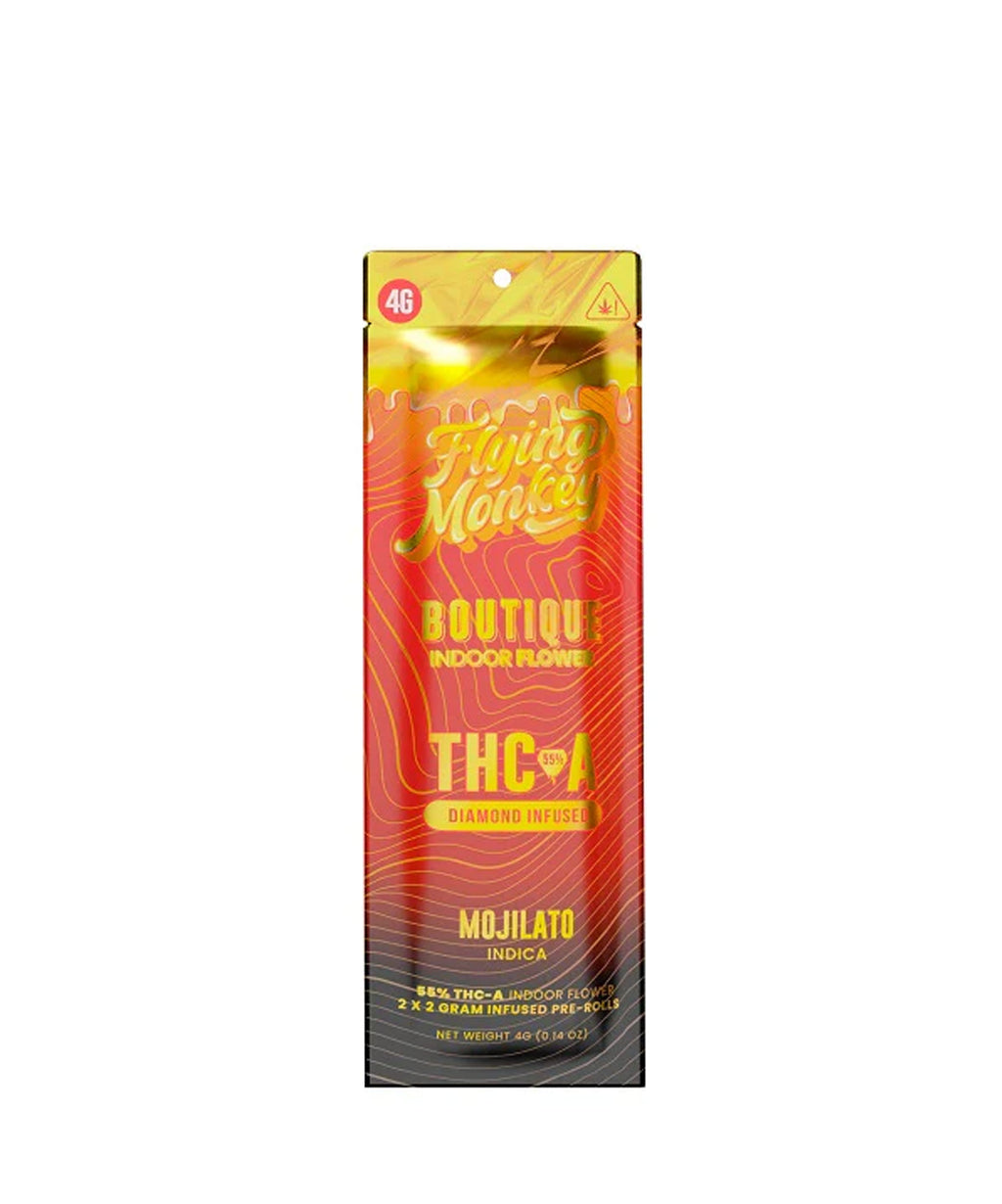 Flying Monkey 55% THCa Boutique 2x2G Prerolls Mojilato
