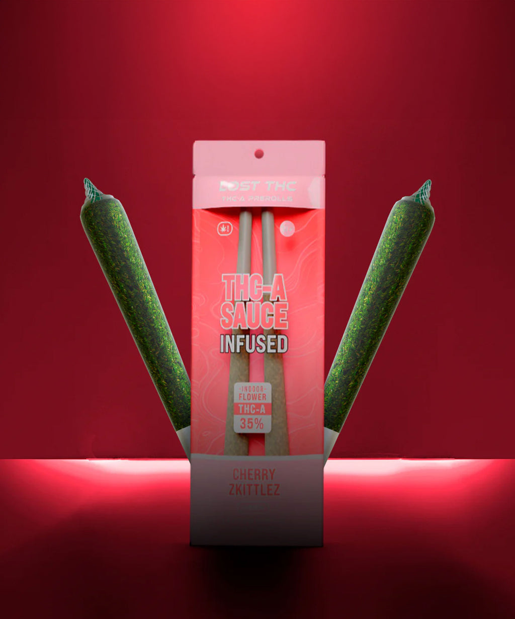Lost THC 35% THCa Sauced Infused 2x2G Prerolls Cherry Zkittlez