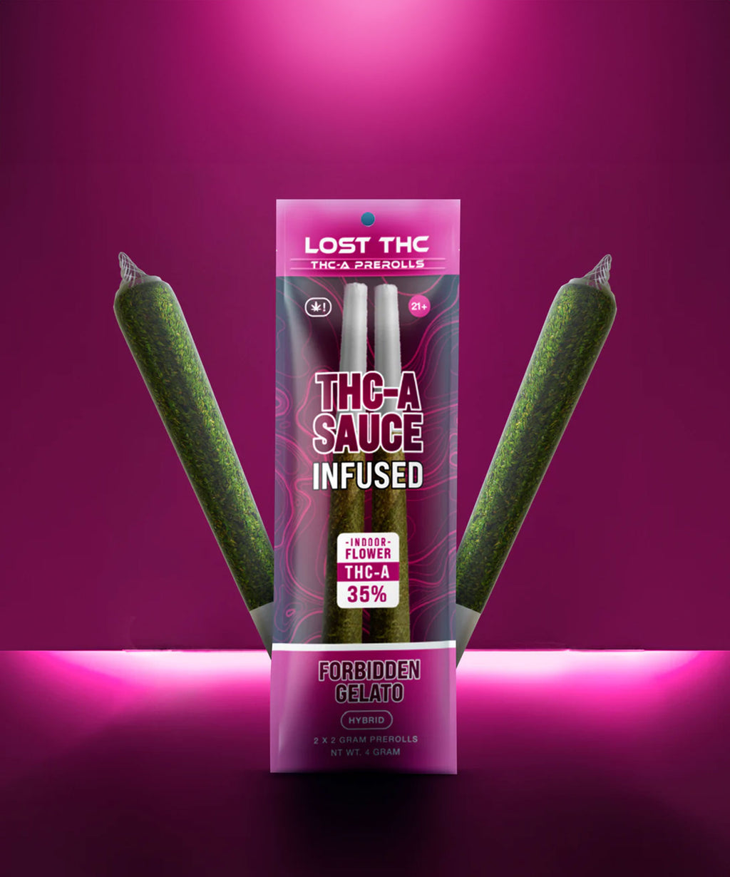 Lost THC 35% THCa Sauced Infused 2x2G Prerolls Forbidden Gelato