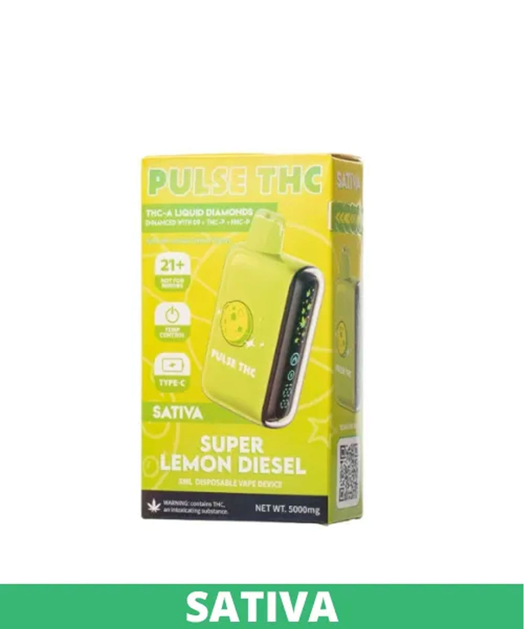 Pulse THC THCa Liquid Diamonds 5ML Vape Super Lemon Diesel