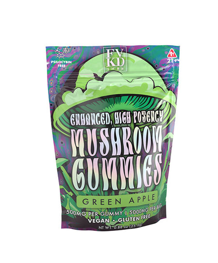 FVKD 500MG Mushroom Gummies Green Apple