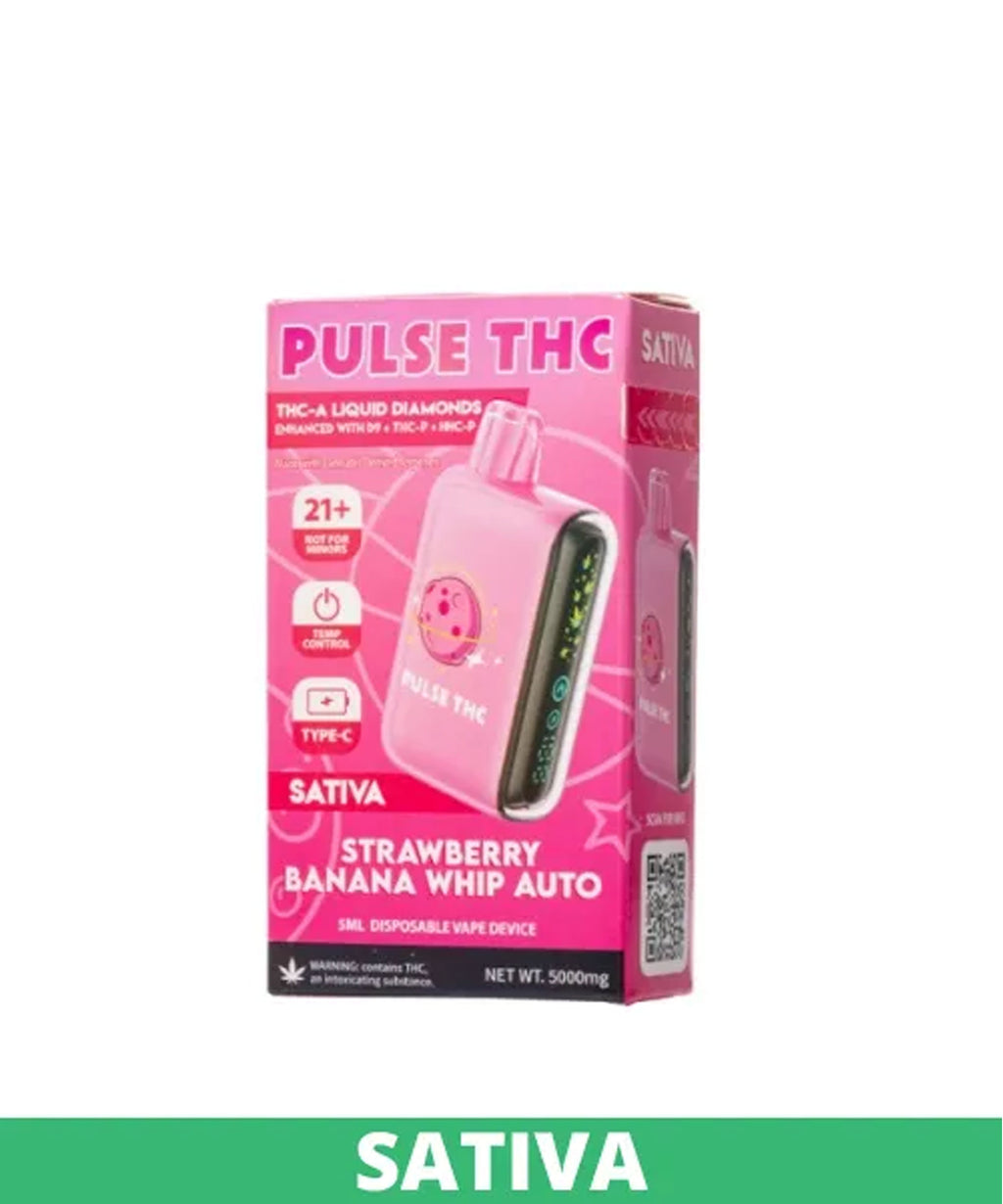 Pulse THC THCa Liquid Diamonds 5ML Vape Strawberry Banana Whip Auto
