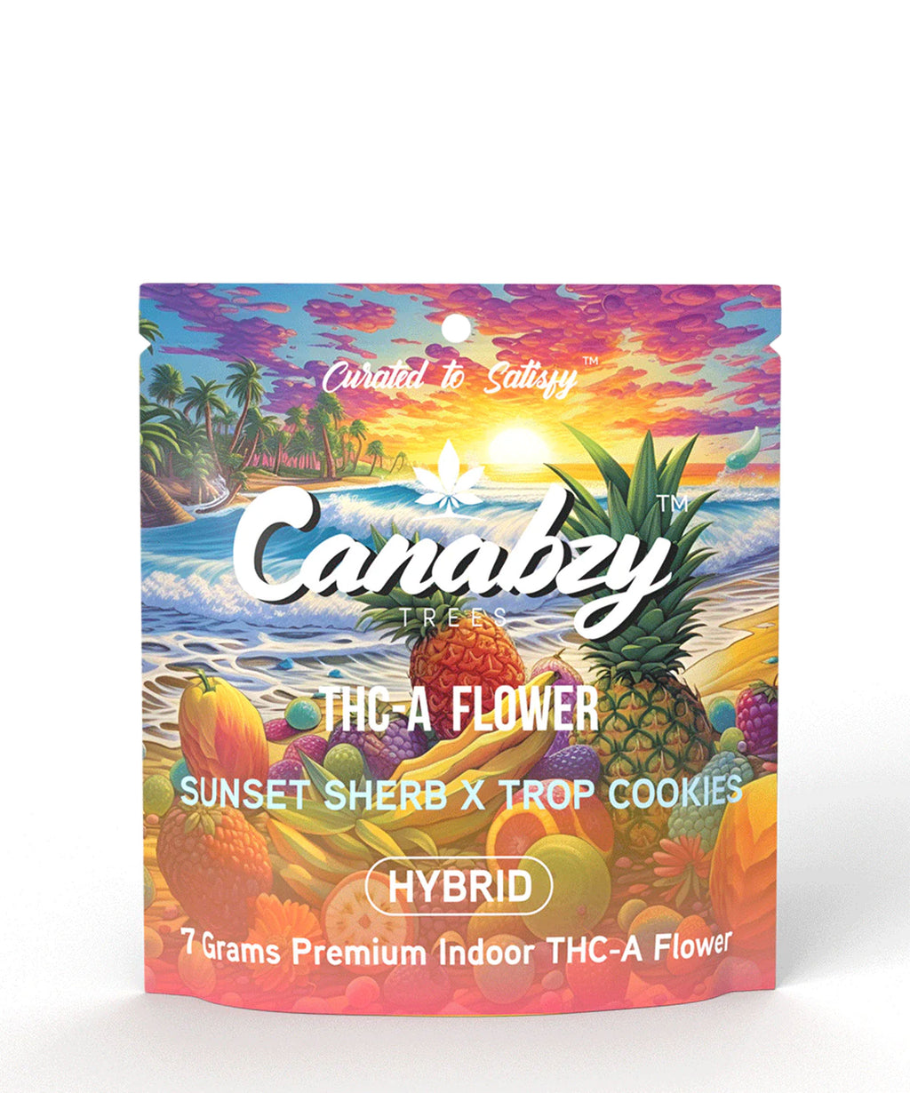 Canabzy THCa 7G Premium Indoor Sunset Sherb X Trop Cookies Flower
