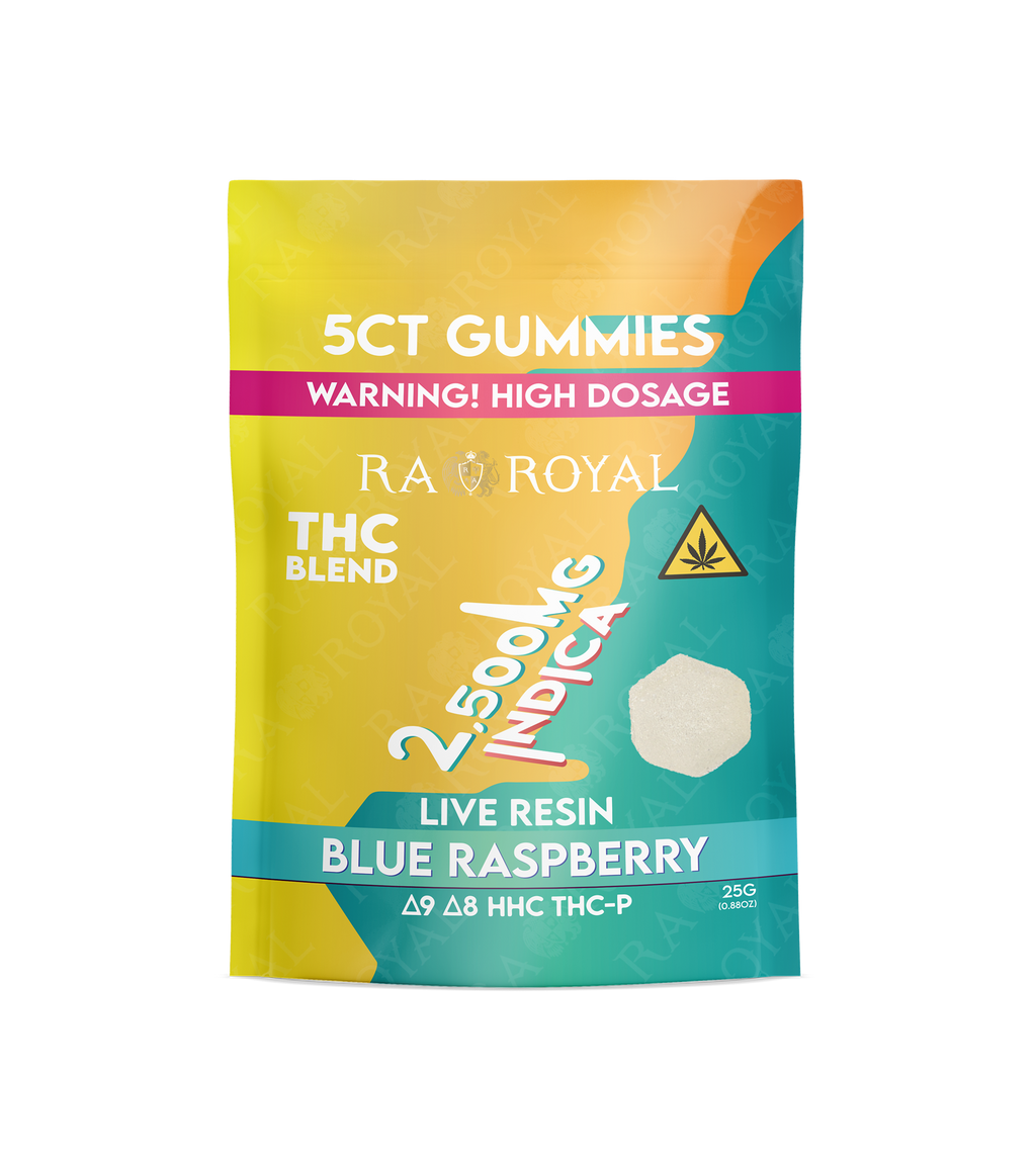 RA Royal THC Blend 2500MG Gummy: Blue Raspberry (Indica)