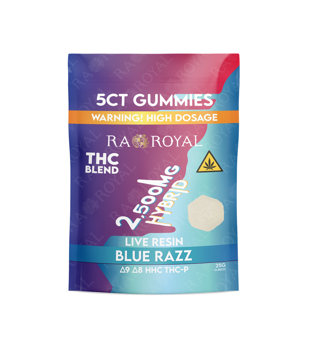 RA Royal THC Blend 2500MG Gummy: Blue Razz (Hybrid)