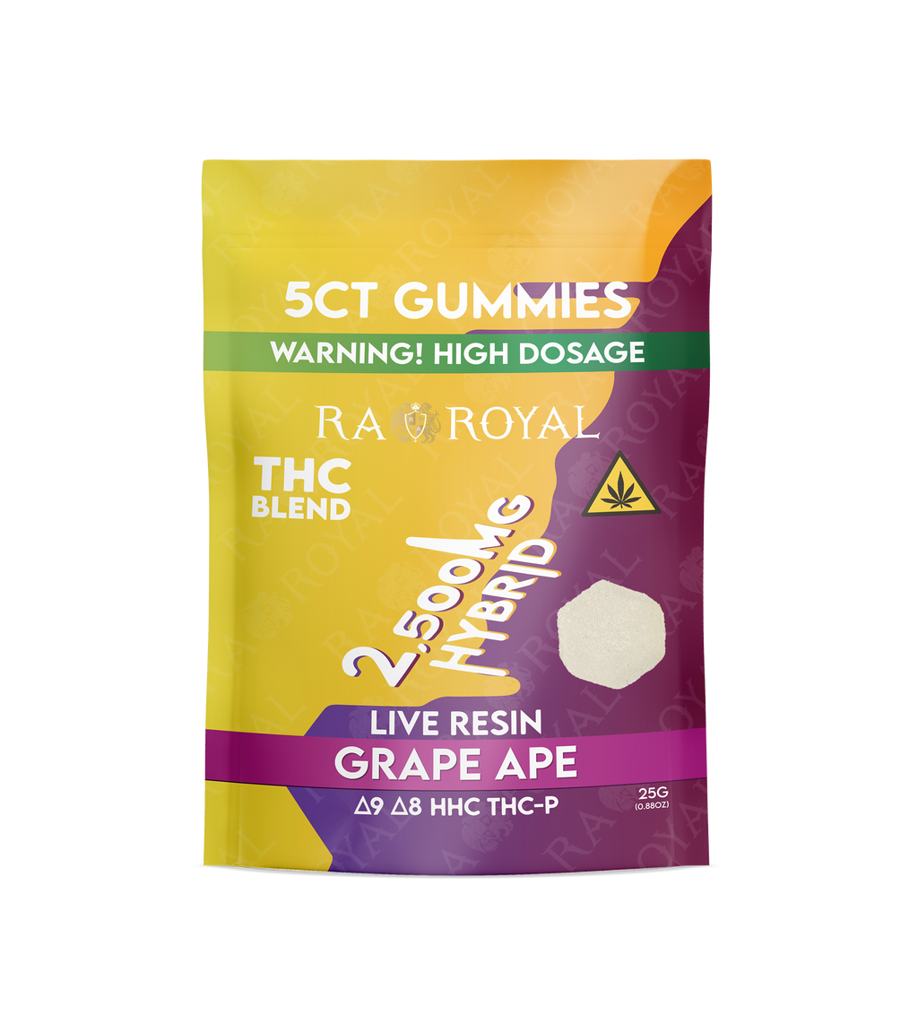 RA Royal THC Blend 2500MG Gummy: Grape Ape (Hybrid)