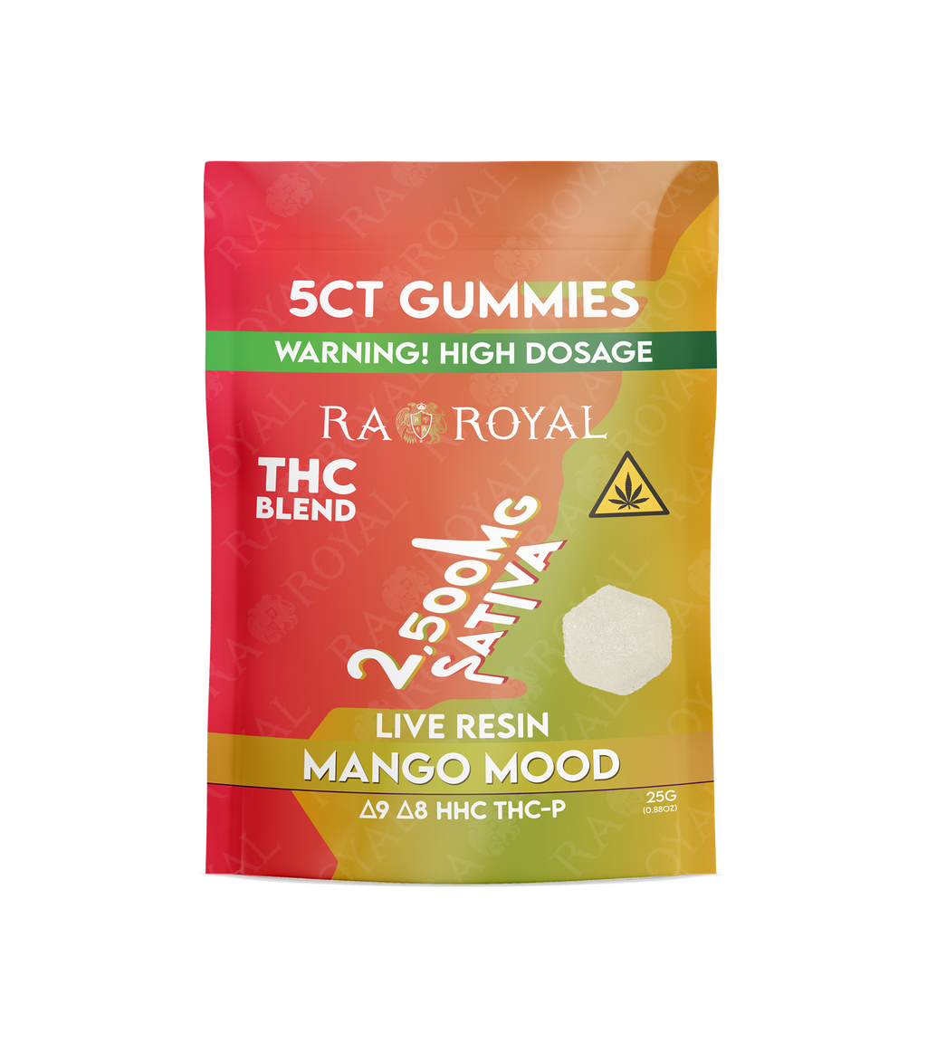 RA Royal THC Blend 2500MG Gummy: Mango Mood (Sativa)