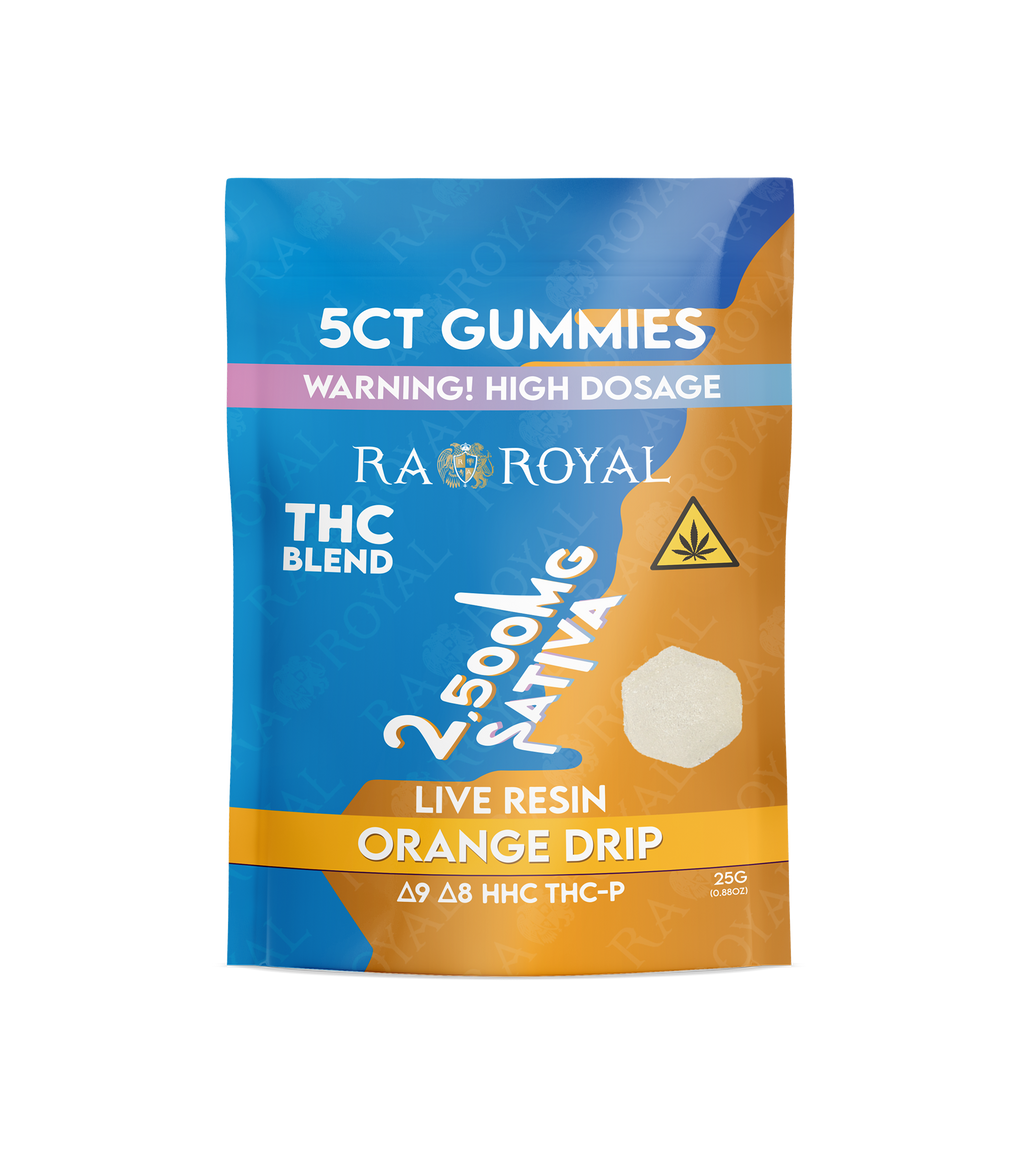 RA Royal THC Blend 2500MG Gummy: Orange Drip (Sativa)
