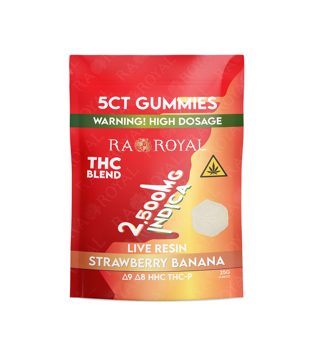 RA Royal THC Blend 2500MG Gummy: Strawberry Banana (Indica)