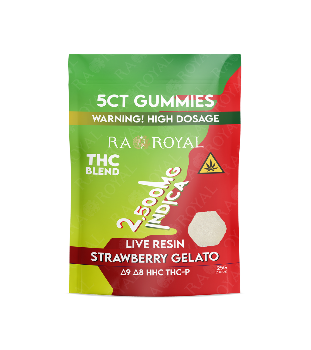 RA Royal THC Blend 2500MG Gummy: Strawberry Gelato (Indica)