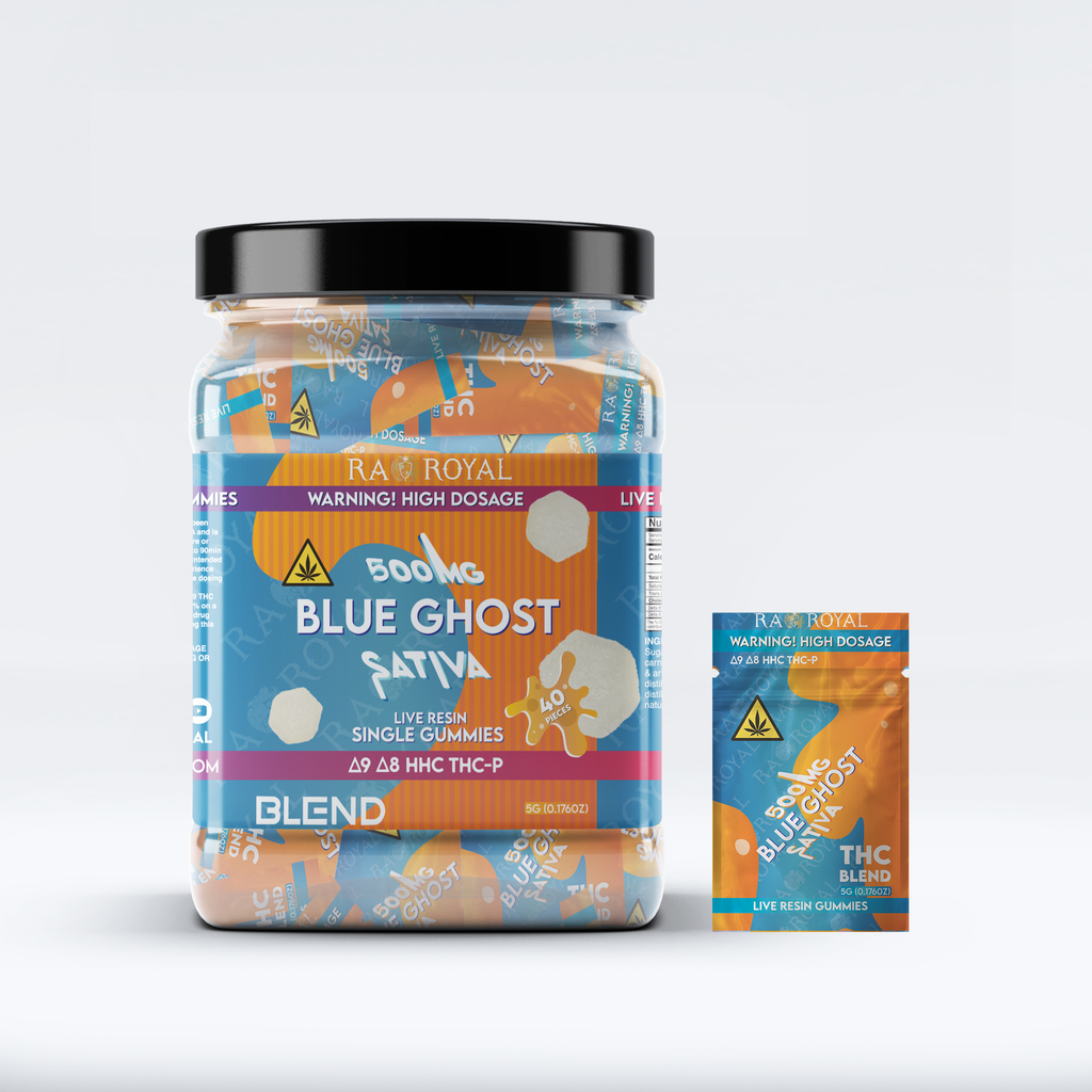 RA Royal THC Blend 500MG 40CT Single Gummy: Blue Ghost (Sativa)