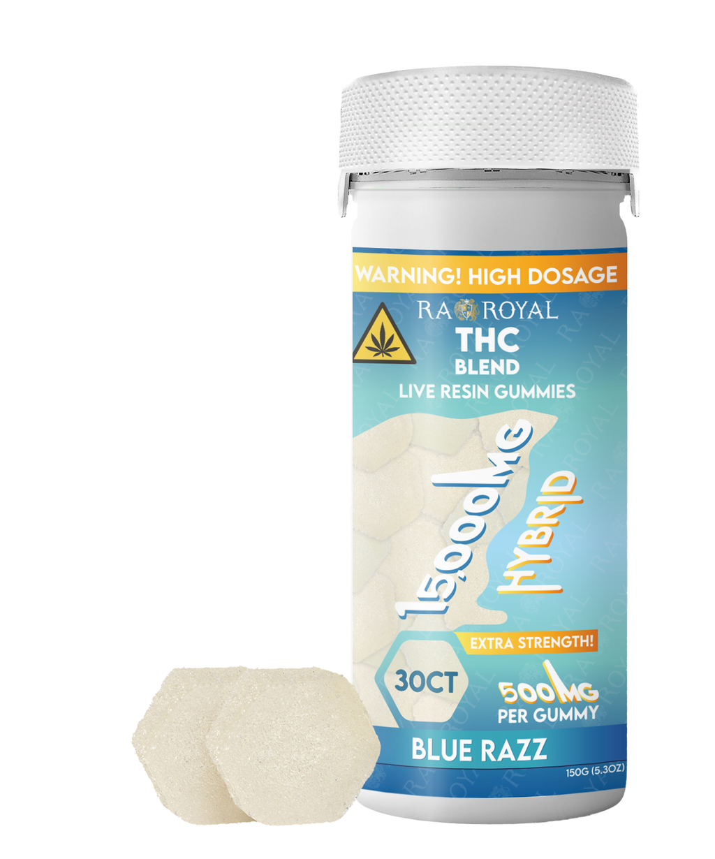 RA Royal THC Blend 15000MG Gummy: Blue Razz (Hybrid)