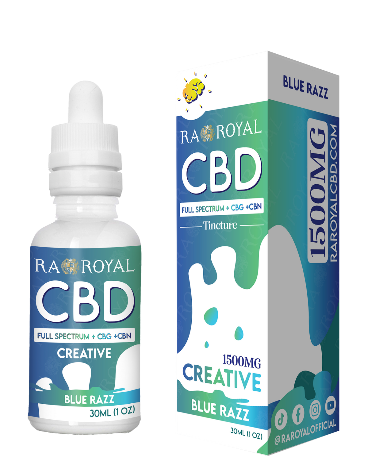 RA Royal CBD Blend 1500MG Tincture: Blue Razz (Creative)