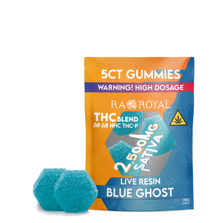 Ra Royal Blue Ghost Sativa Live Resin Blend Gummies 2500MG
