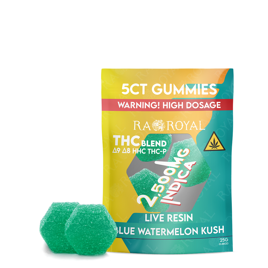 Ra Royal Blue Watermelon Kush Indica Live Resin Blend Gummies 2500MG