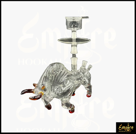 Empire Hookah Bull Edition Hookah Set in Clear displayed at angle