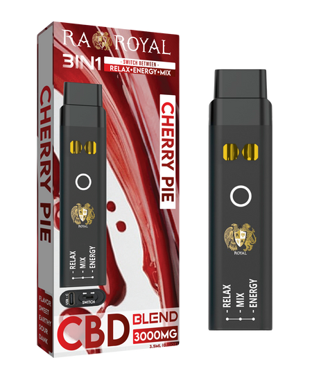 R.A. Royal CBD+ Three-in-One Disposable Vape Cherry Pie (3000MG) 