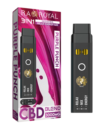 R.A. Royal CBD+ Three-in-One Disposable Vape Purple Punch (3000MG) 