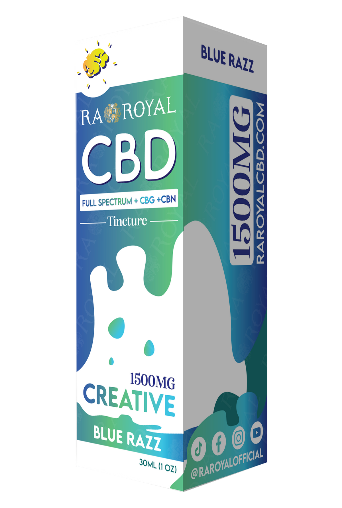 RA Royal CBD Blend 1500MG Tincture: Blue Razz (Creative) 