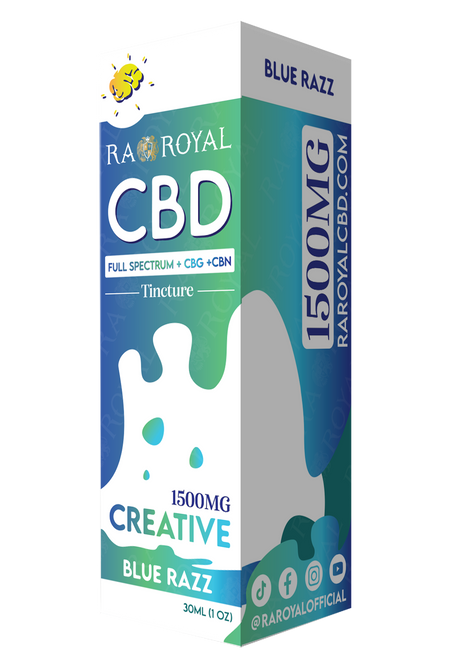 RA Royal CBD Blend 1500MG Tincture: Blue Razz (Creative) 