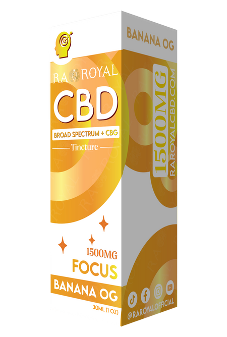 RA Royal CBD Blend 1500MG Tincture: Banana OG (Focus) 