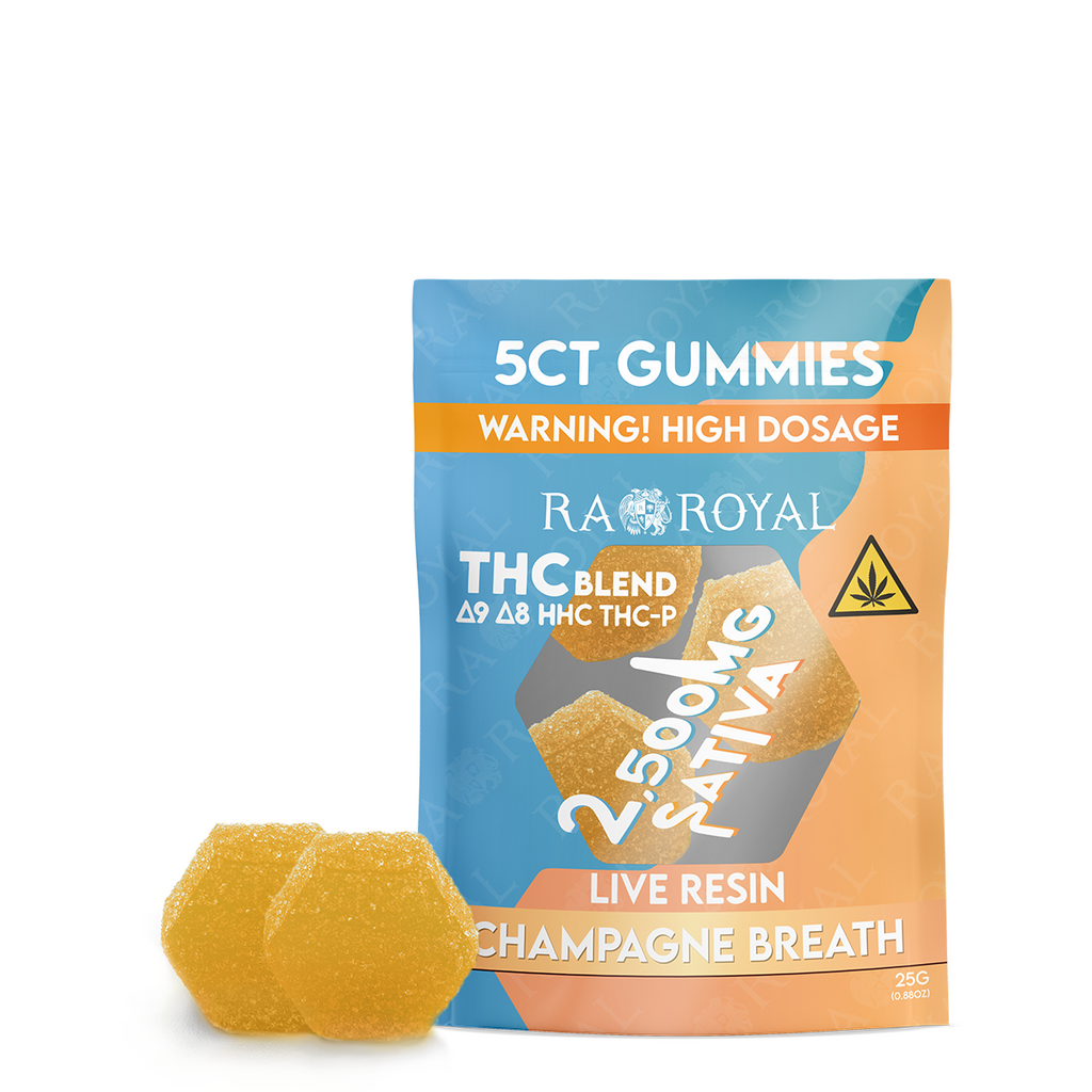 Ra Royal Champagne Breath Sativa Live Resin Blend Gummies 2500MG