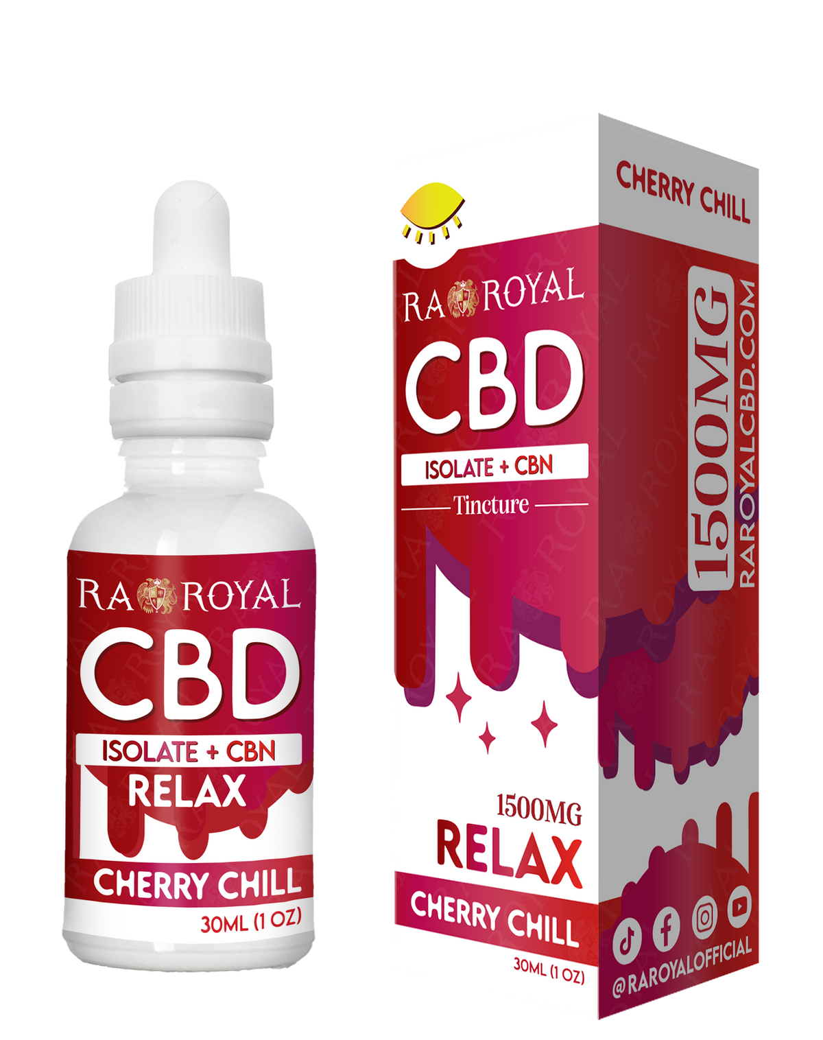 RA Royal CBD Blend 1500MG Tincture: Cherry Chill (Relax)