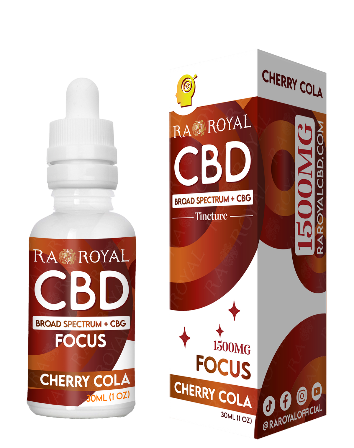 RA Royal CBD Blend 1500MG Tincture: Cherry Cola (Focus)