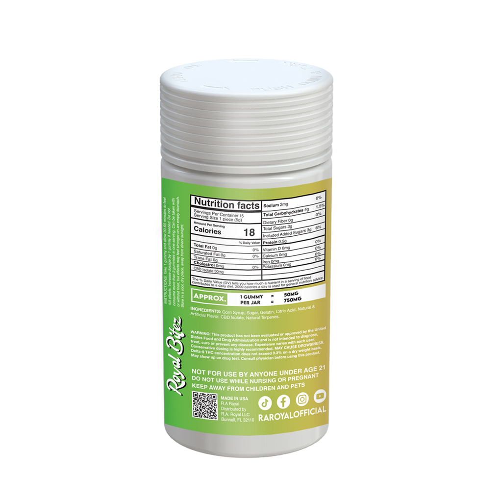 RA Royal Bitez Classic CBD 15CT Gummy: Pineapple