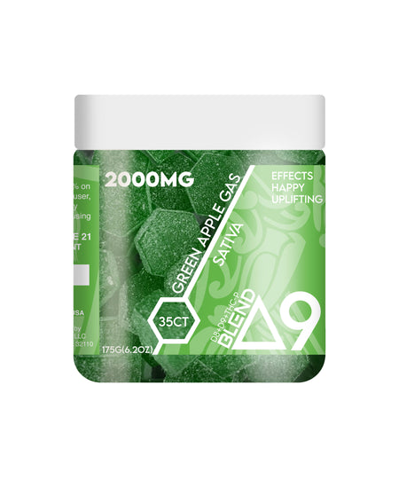 Ra Royal Green Apple Gas Sativa D9 Blend Gummies 2000MG 