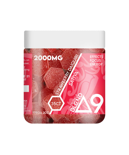 Ra Royal Strawberry Daiquiri Sativa D9 Blend Gummies 2000MG 