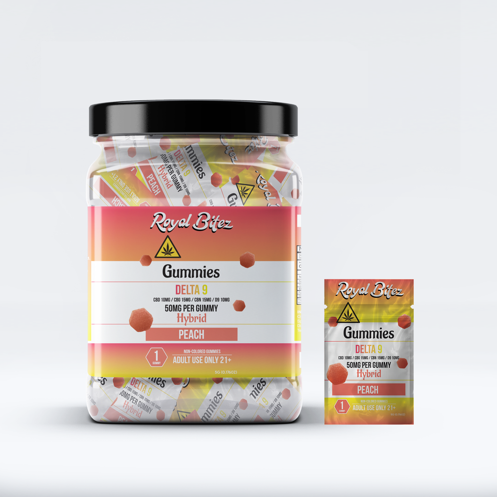 RA Royal Bitez Delta 9 27CT Single Gummy: Peach (Hybrid)