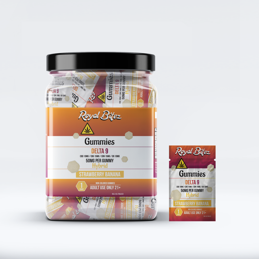 RA Royal Bitez Delta 9 27CT Single Gummy: Strawberry Banana (Hybrid)