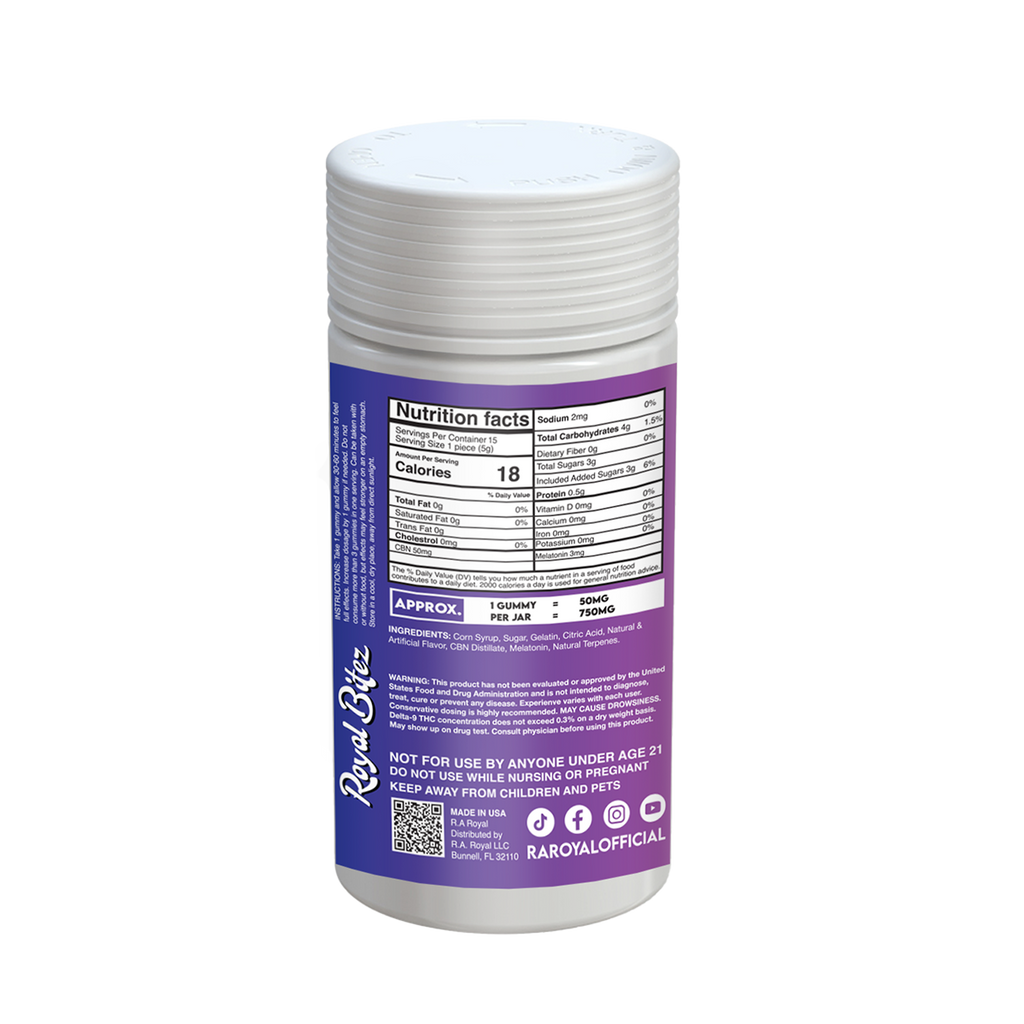 RA Royal Bitez Deep Sleep 15CT Gummy: Blue Raspberry