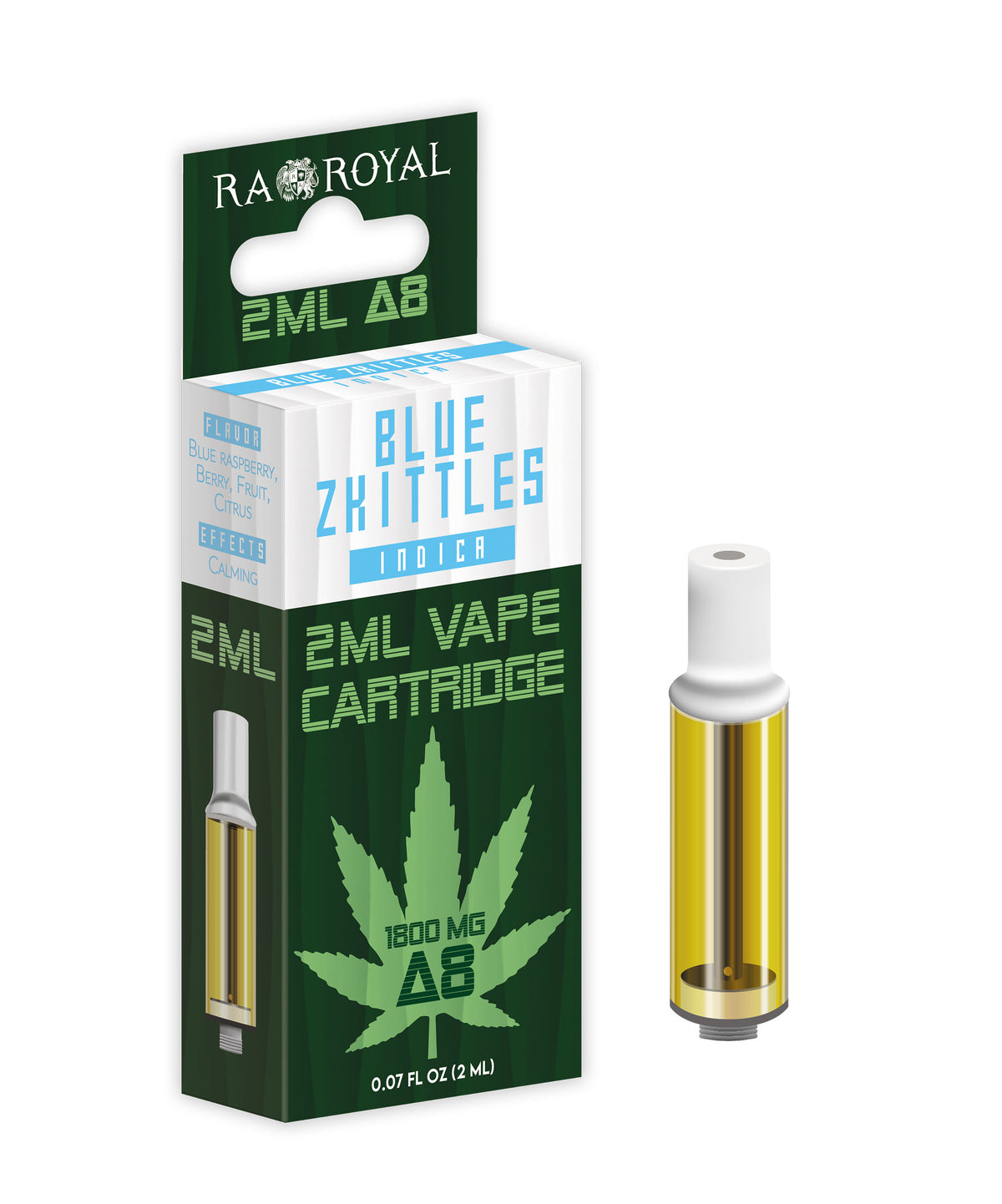 RA Royal Delta 8 2ML Cartridge in Blue Zkittles (Indica)