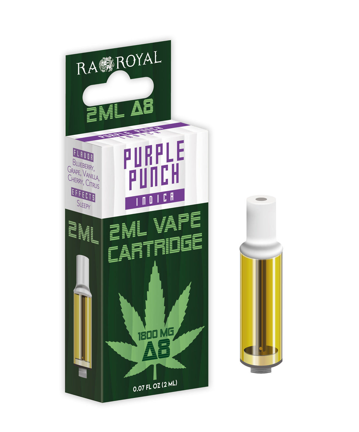 RA Royal Delta 8 2ML Cartridge in Purple Punch (Indica)