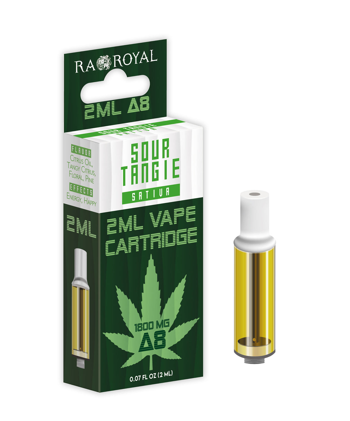 RA Royal Delta 8 2ML Cartridge in Sour Tangie (Sativa)