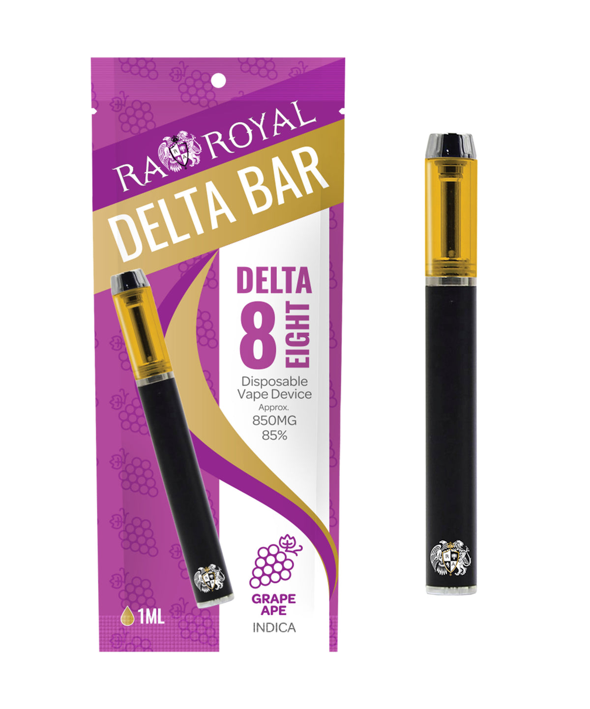 RA Royal Delta 8 1ML Vape in Grape Ape (Indica)